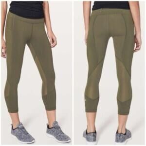 Lululemon Pace Rival Crop 22” Leggings 4 Dark Olive